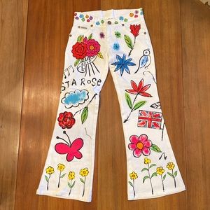 The English Roses Hand Painted Jeans- Girls Size 7